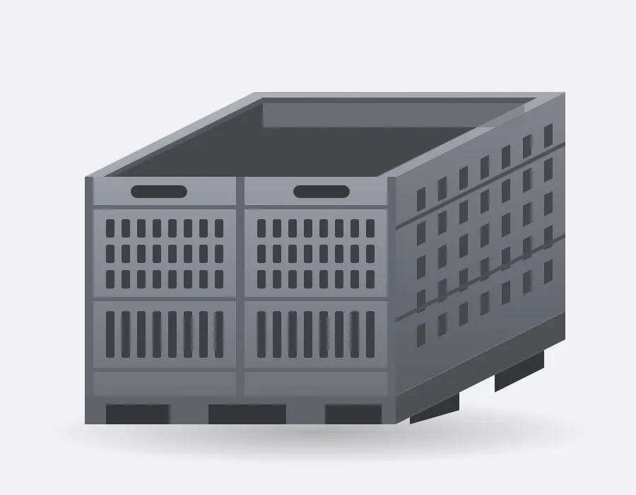 1210-PB Collapsible vented pallet box by Multi Pack